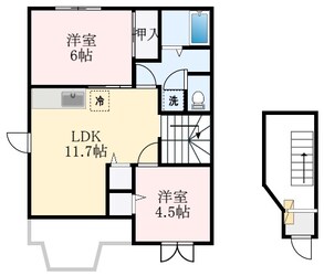 ペリプエストⅠ番館の物件間取画像